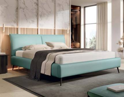 Cadru pat tapitat ZOYA SR 140/ 160/ 180cm personalizabil, picioare negre