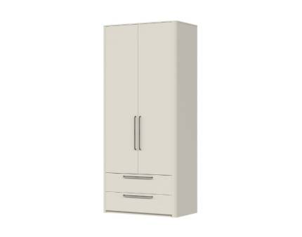 Dulap cu 2 usi cu balamale si 2 sertare AIR 100x225x56cm Pepper White, manere antracit