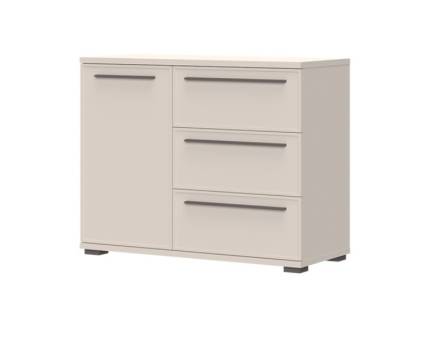 Comoda cu 1 usa si 3 sertare OPERA 107x85x45cm casmir, manere si picioare maro