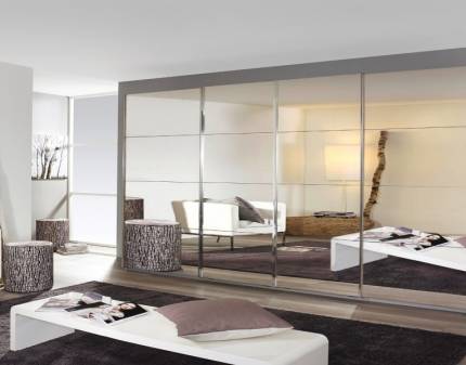 Dulap alb alpin/4 usi oglinda 361x211x62cm SYNCRONO