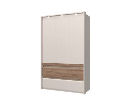 Dulap cu 3 usi si 2 sertare INVICTUS 142x226x60cm casmir/ stejar tabac