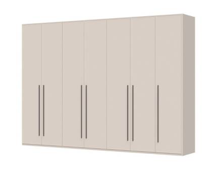 Dulap cu 7 usi cu balamale OPERA 317x224x56cm casmir, manere maro