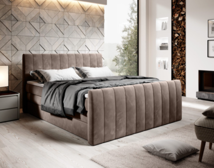 Pat Boxspring cu spatiu pentru depozitare CARINA 140/ 160/ 180cm personalizabil