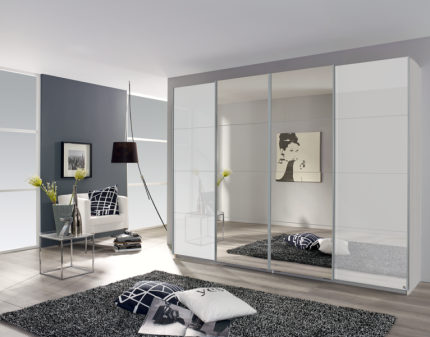 Dulap sticla alba/oglinda 271x211x62cm SYNCRONO