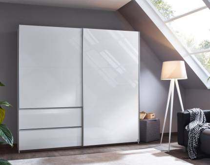 Dulap alb alpin/alb lucios 218x210x59cm SEVILLA