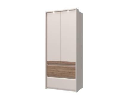 Dulap cu 2 usi si 2 sertare INVICTUS 97x226x60cm casmir/ stejar tabac