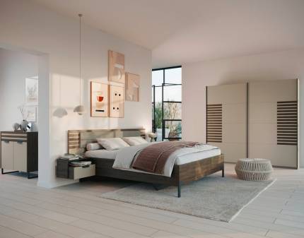 Dormitor Mini BAREA champagne/ stejar