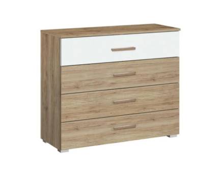 Comoda cu 4 sertare BARCELONA 93x81x42cm sanremo/ alb alpin 