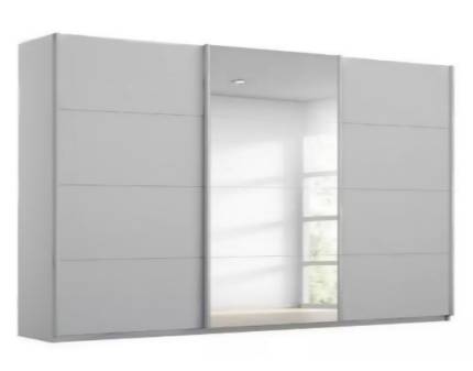 Dulap cu usi glisante KULMBACH 361x229x62cm silk grey/ silk grey - oglinda configurabil