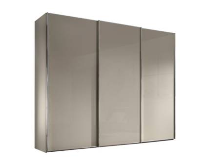 Dulap cu 3 usi glisante 298x222x68cm sand/ sticla sand, maner crom model 3 SINFONIE PLUS