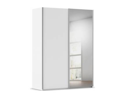 Dulap cu usi glisante TARO 162x223x69cm alb alpin/ oglinda, maner aluminiu 