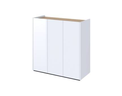 Comoda EASY EA-03 cu 3 usi 95x95x40cm alb lucios/ stejar 