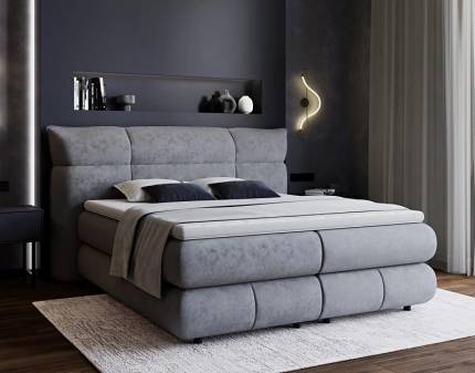 Pat Boxspring cu spatiu pentru depozitare CARMELO 140/ 160/ 180cm personalizabil