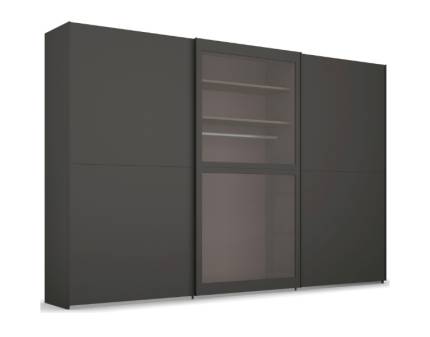 Dulap 301x223x68cm grafit/ sticla gri LUMIS 