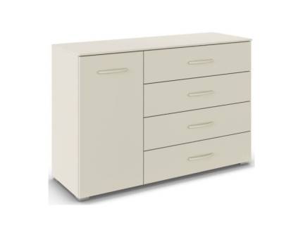 Comoda cu 1 usa si 4 sertare ADITIO 120x81x42cm champagne, manere champagne