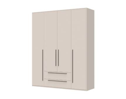 Dulap cu 4 usi si 2 sertare OPERA 182x224x56cm casmir, manere maro