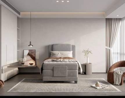 Pat Boxspring cu reglaj electric si topper WAVE NEW 100 / 120cm personalizabil