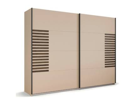 Dulap cu usi glisante BAREA 226x210x62cm champagne + stejar Atlantic dark, maner gri metalic