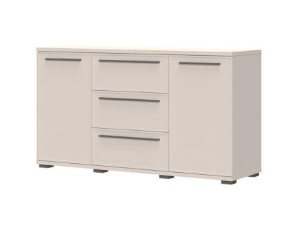 Comoda cu 2 usI si 3 sertare OPERA 153x85x45cm casmir, manere si picioare maro