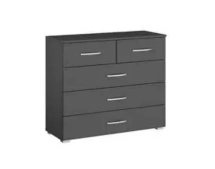 Comoda cu 5 sertare ADITIO 80x81x42cm gri metalic  