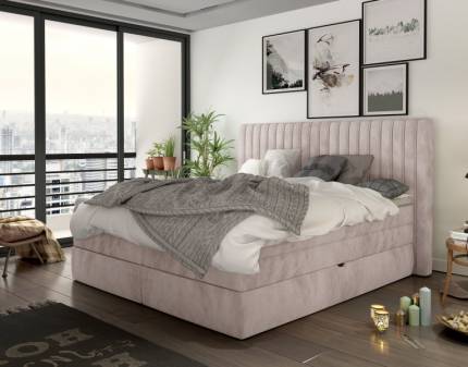 Pat Boxspring cu spatiu pentru depozitare MINOLA topper inclus la grupa PROMO, 140/ 160/ 180cm personalizabil