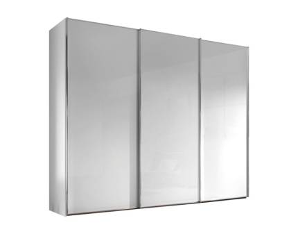 Dulap cu 3 usi glisante 280x200x68cm alb/ sticla alba, maner crom model 3 SINFONIE PLUS  