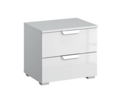 Noptiera cu 2 sertare ADITIO 47x43x42cm alb alpin/ alb lucios 