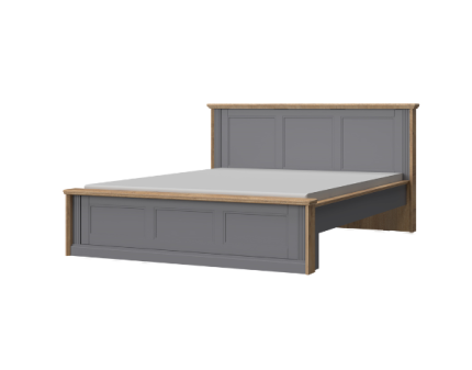 Pat cu somiera TARA GREY 160/ 180cm grafit/ Nuc Pacific