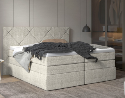 Pat Boxspring cu spatiu pentru depozitare LUNGO 140/ 160/ 180cm personalizabil