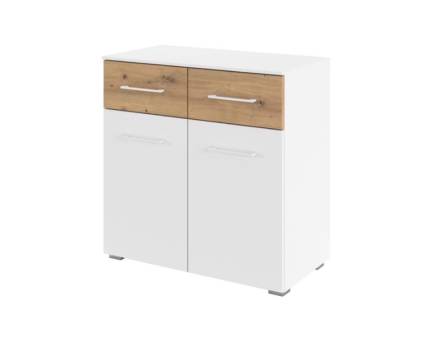Comoda alb alpin/ stejar Artisan 80x81x42cm BOSTON EXTRA