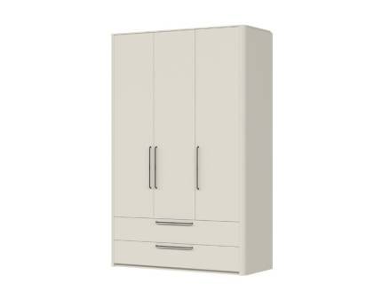 Dulap cu 3 usi cu balamale si 2 sertare AIR 146x225x56cm Pepper White, manere antracit