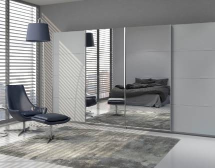 Dulap cu usi glisante SYNCRONO 361x211x62cm silk grey/ oglinda configurabil