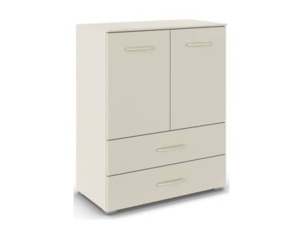 Comoda cu 2 usi si 2 sertare ADITIO 80x100x42cm champagne, manere champagne 