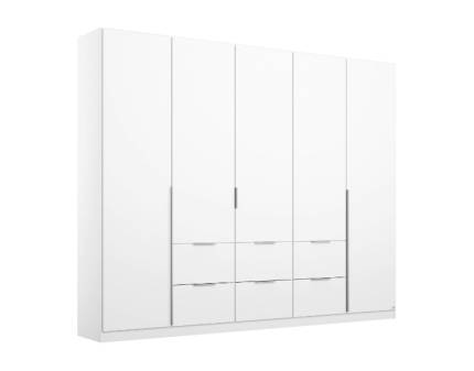 Dulap cu 6 usi cu balamale si 6 sertare MEMPHIS 226x210x54cm alb alpin