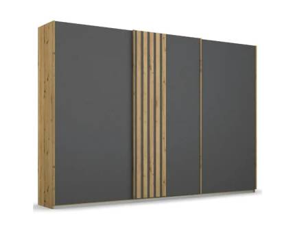 Dulap cu usi glisante MOSBACH 271x210x62cm stejar Artisan/ gri metalic