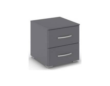 Noptiera cu 2 sertare ADITIO 40x42x42cm gri metalic, maner aluminiu