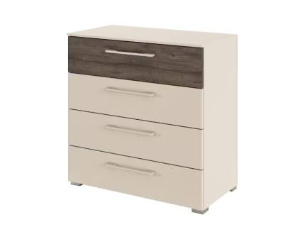 Comoda cu 4 sertare LUANA 80x81x42cm champagne/ Atlantic Dark, manere champagne 