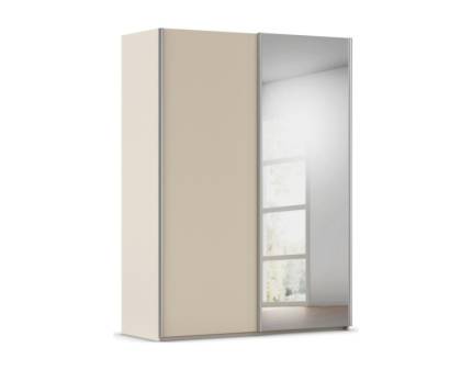 Dulap cu usi glisante TARO 162x223x69cm champagne/ oglinda, maner aluminiu