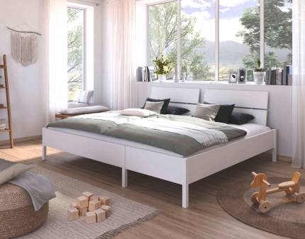 Cadru pat cu tablie MARE (240x200cm) alb alpin 