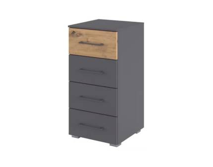 Comoda gri metalic/ stejar artisan 40x81x42cm BOSTON EXTRA 