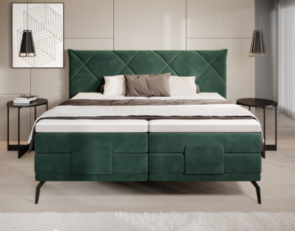 Pat Boxspring cu reglaj electric PAVO 160 / 180cm catifea