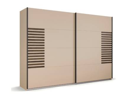 Dulap cu usi glisante BAREA 271x210x62cm champagne + stejar Atlantic dark, maner gri metalic