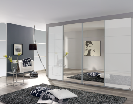 Dulap sticla alba/oglinda 316x211x62cm SYNCRONO