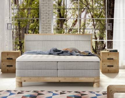 Pat Boxspring din lemn masiv DONNA 140/ 160/ 180cm personalizabil