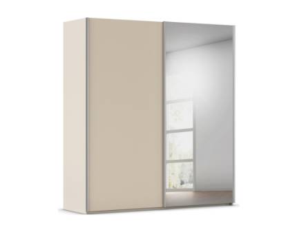 Dulap cu usi glisante TARO 201x223x69cm champagne/ oglinda, maner aluminiu 