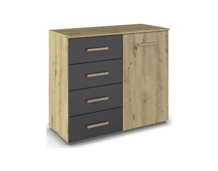 Comoda Artisan/ gri metalic 80x81x42cm MOSBACH 