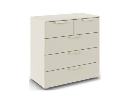 Comoda cu 5 sertare ADITIO 80x81x42cm champagne, manere aluminiu