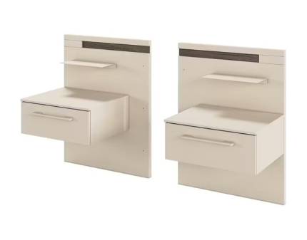 Set 2 noptiere cu 1 sertar LUANA 64x83x48cm champagne/ Atlantic Dark