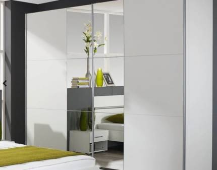 Dulap alb alpin/oglinda 261x210x59cm FELLBACH