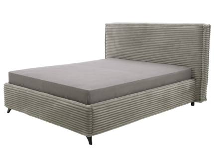 Pat tapitat cu somiera si spatiu pentru depozitare ELODIE 140/ 160/ 180cm personalizabil, picioare negre